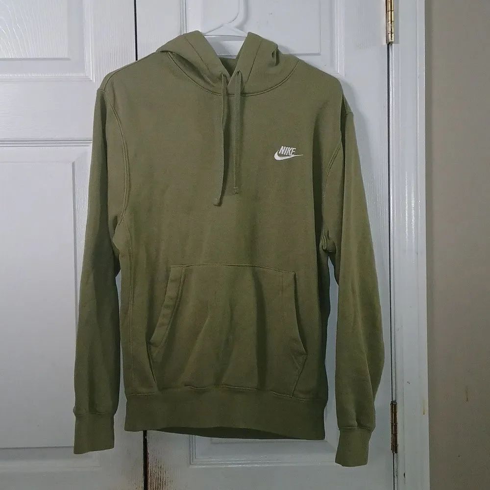 Nike light olive green hoodie unisex sweatshirt kangaroo front pocket  Sz S NWOT